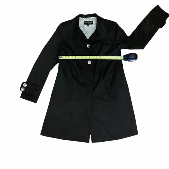 Simon Chang Black Trench Coat | Size 6 - Picture 4 of 8